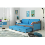 Detská posteľ s prístelkou DÁVID 190 x 80 cm grafitová modrá